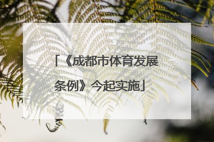 《成都市体育发展条例》今起实施