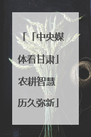 「中央媒体看甘肃」农耕智慧 历久弥新