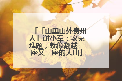 「山里山外贵州人」谢小军：攻克难题，就像翻越一座又一座的大山