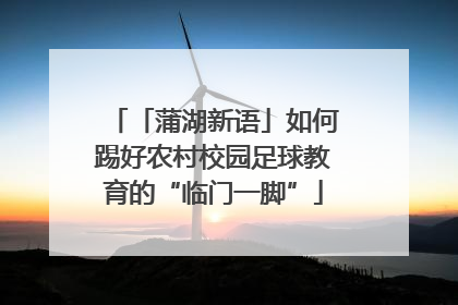 「蒲湖新语」如何踢好农村校园足球教育的“临门一脚”