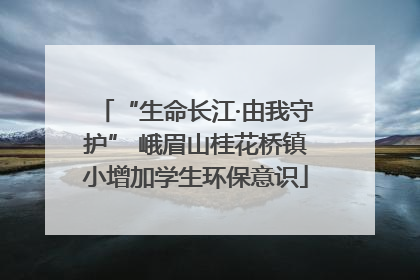 “生命长江·由我守护” 峨眉山桂花桥镇小增加学生环保意识