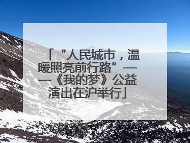 “人民城市，温暖照亮前行路”——《我的梦》公益演出在沪举行
