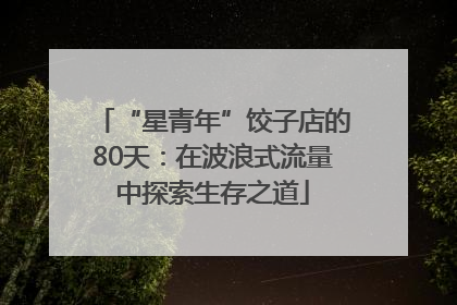 “星青年”饺子店的80天：在波浪式流量中探索生存之道