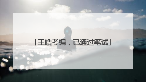 王皓考编，已通过笔试