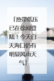 热带低压已在徐闻登陆！今天白天海口仍有明显风雨天气