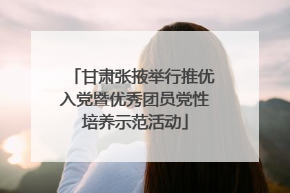 甘肃张掖举行推优入党暨优秀团员党性培养示范活动
