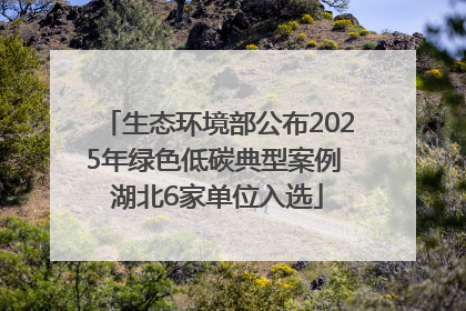 生态环境部公布2025年绿色低碳典型案例 湖北6家单位入选