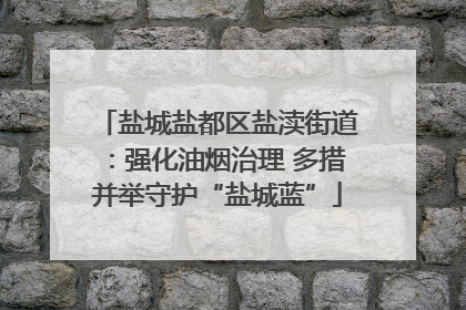 盐城盐都区盐渎街道：强化油烟治理 多措并举守护“盐城蓝”
