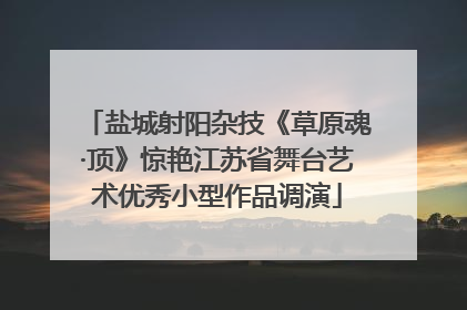 盐城射阳杂技《草原魂·顶》惊艳江苏省舞台艺术优秀小型作品调演