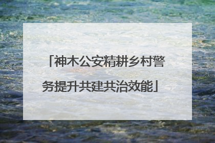 神木公安精耕乡村警务提升共建共治效能