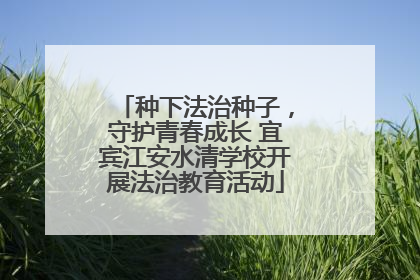 种下法治种子，守护青春成长 宜宾江安水清学校开展法治教育活动