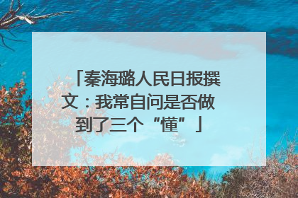 秦海璐人民日报撰文：我常自问是否做到了三个“懂”
