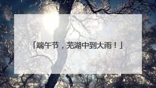 端午节，芜湖中到大雨！