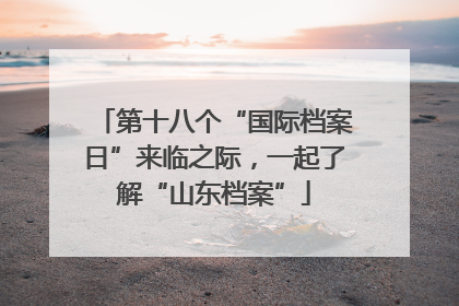 第十八个“国际档案日”来临之际，一起了解“山东档案”