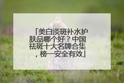 美白淡斑补水护肤品哪个好？中国祛斑十大名牌合集，榜一安全有效