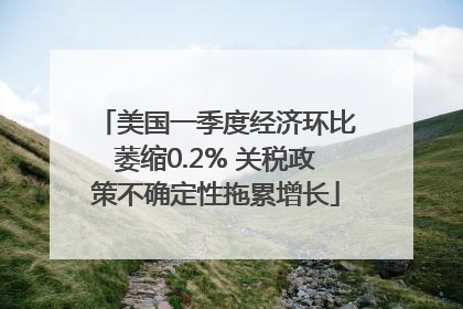 美国一季度经济环比萎缩0.2% 关税政策不确定性拖累增长