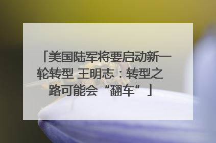 美国陆军将要启动新一轮转型 王明志：转型之路可能会“翻车”