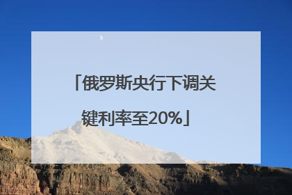 俄罗斯央行下调关键利率至20%