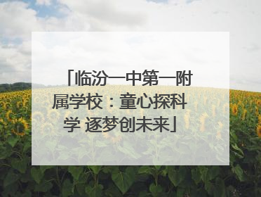 临汾一中第一附属学校：童心探科学 逐梦创未来