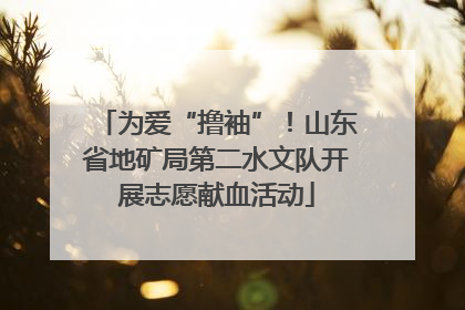 为爱“撸袖”！山东省地矿局第二水文队开展志愿献血活动
