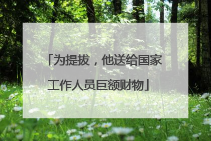 为提拔，他送给国家工作人员巨额财物