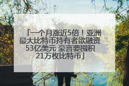 一个月涨近5倍！亚洲最大比特币持有者欲融资53亿美元 豪言要囤积21万枚比特币