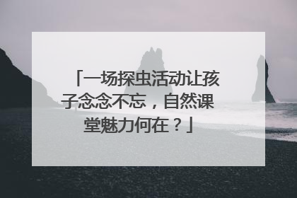 一场探虫活动让孩子念念不忘，自然课堂魅力何在？