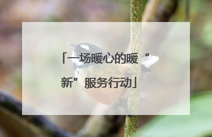 一场暖心的暖“新”服务行动