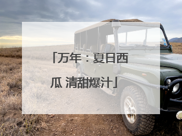 万年：夏日西瓜 清甜爆汁