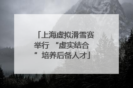 上海虚拟滑雪赛举行 “虚实结合”培养后备人才