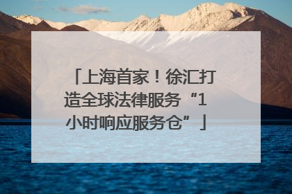上海首家！徐汇打造全球法律服务“1小时响应服务仓”