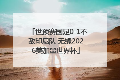 世预赛国足0-1不敌印尼队 无缘2026美加墨世界杯