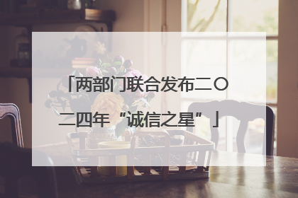 两部门联合发布二〇二四年“诚信之星”