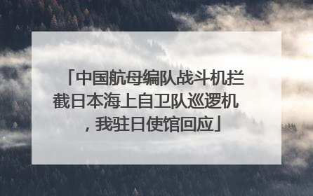 中国航母编队战斗机拦截日本海上自卫队巡逻机，我驻日使馆回应