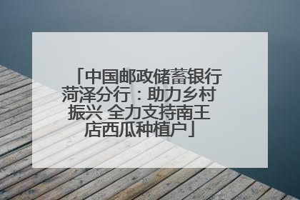 中国邮政储蓄银行菏泽分行：助力乡村振兴 全力支持南王店西瓜种植户