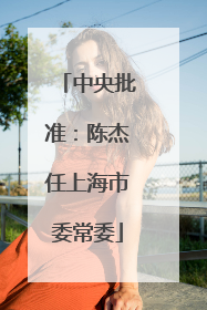 中央批准：陈杰任上海市委常委