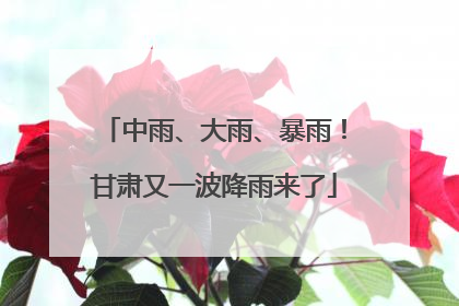 中雨、大雨、暴雨！甘肃又一波降雨来了
