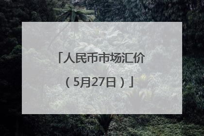 人民币市场汇价（5月27日）