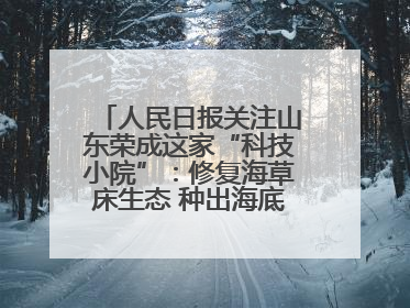 人民日报关注山东荣成这家“科技小院”：修复海草床生态 种出海底“森林”