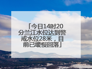 今日14时20分兰江水位达到警戒水位28米，目前已缓慢回落