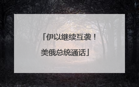 伊以继续互袭！美俄总统通话