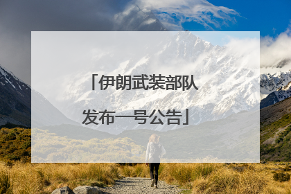 伊朗武装部队发布一号公告