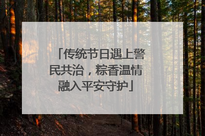 传统节日遇上警民共治，粽香温情融入平安守护
