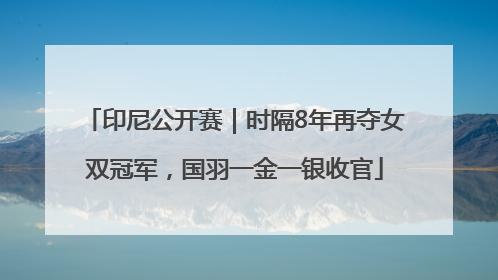 印尼公开赛｜时隔8年再夺女双冠军，国羽一金一银收官