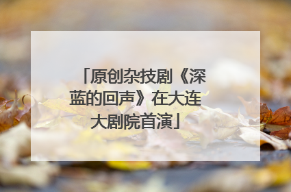 原创杂技剧《深蓝的回声》在大连大剧院首演