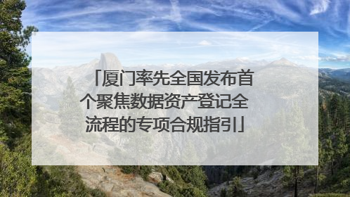 厦门率先全国发布首个聚焦数据资产登记全流程的专项合规指引