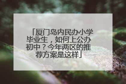 厦门岛内民办小学毕业生，如何上公办初中？今年两区的推荐方案是这样