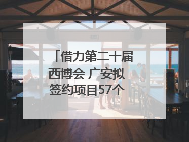 借力第二十届西博会 广安拟签约项目57个｜数读西投