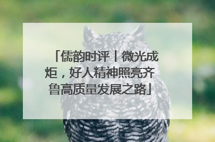 儒韵时评丨微光成炬，好人精神照亮齐鲁高质量发展之路