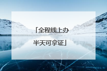 全程线上办 半天可拿证